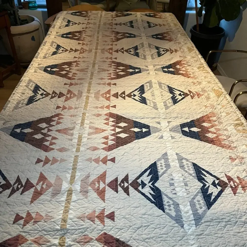 Pendleton Diamond Peak Coverlet King Geometric Southwestern 100% Cotton